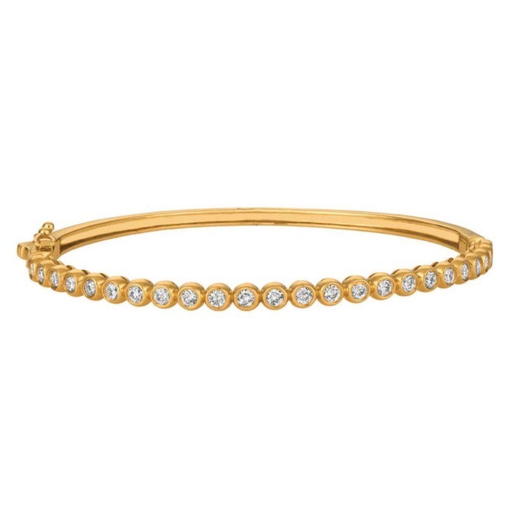 1.25 Carat Natural Diamond Bezel Bangle Bracelet
